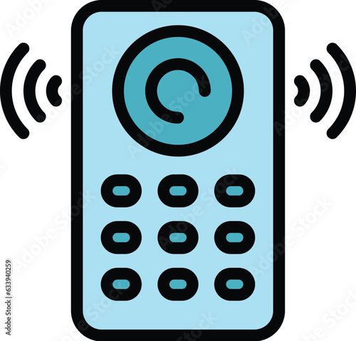 Intercommunication icon outline vector. Video door. Phone system color flat