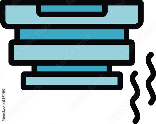 Battery smoke detector icon outline vector. Alarm sensor. Home system color flat