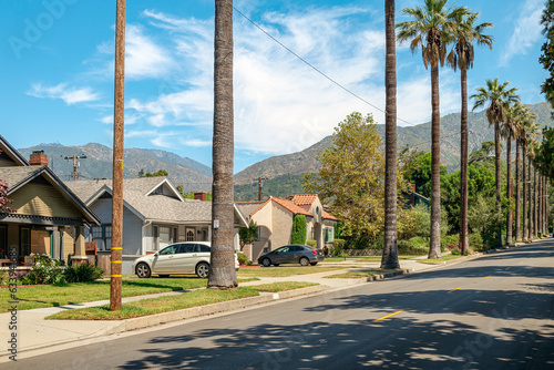 Residential neighborhood in Arcadia California. photo