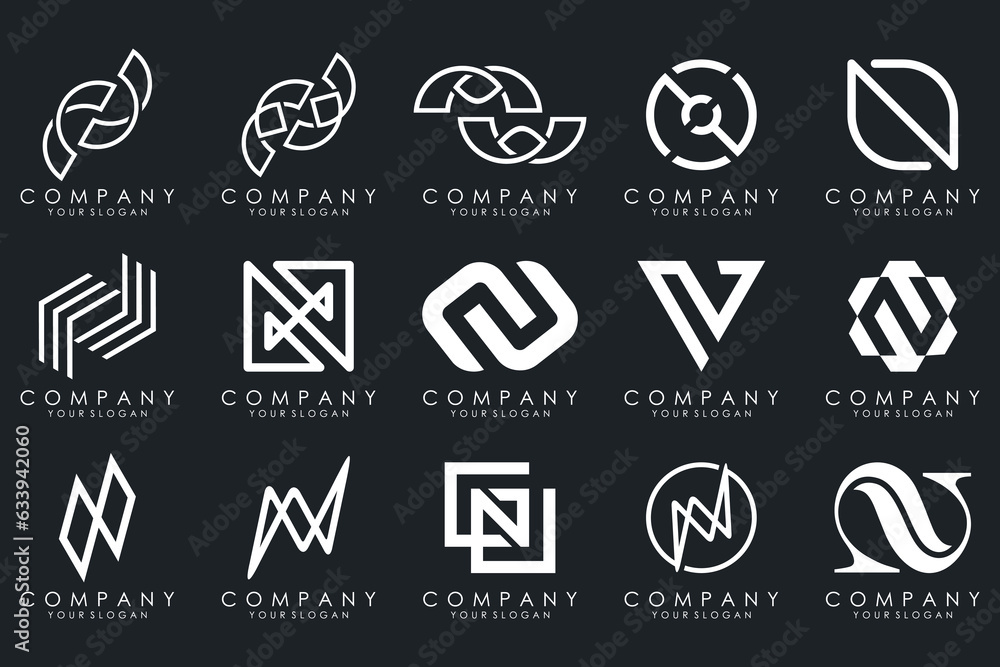 set of Abstract letter N logo design. modern creative logotype monogram icon design inspiration. set of Abstract letter N logo design. modern creative logotype monogram icon design inspiration.