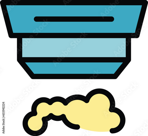 Check smoke detector icon outline vector. Fire sensor. House control color flat