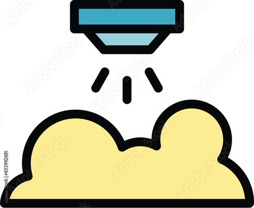 Smoke detector password icon outline vector. Fire alarm. Control safety color flat