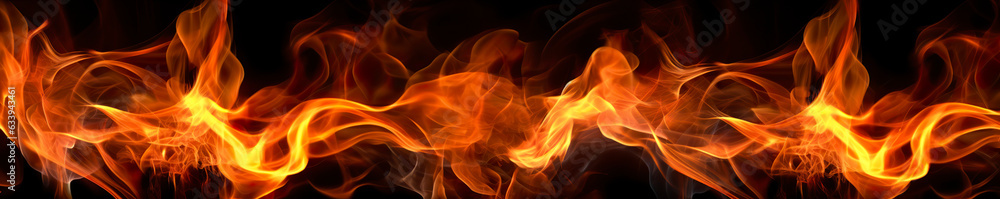 Fire flames on black background. AI Generative Fire flames on black background. AI Generative