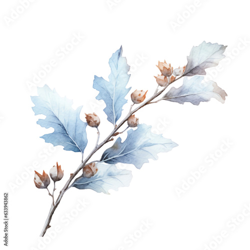 Winter Watercolor Clip Art, Watercolor Flowers Illustration, Floral Sublimation Design, Blue White Flowers Clip Art