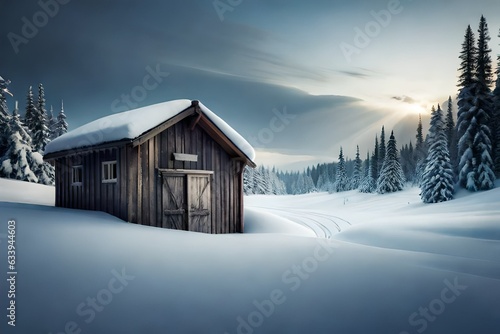 house in the snow