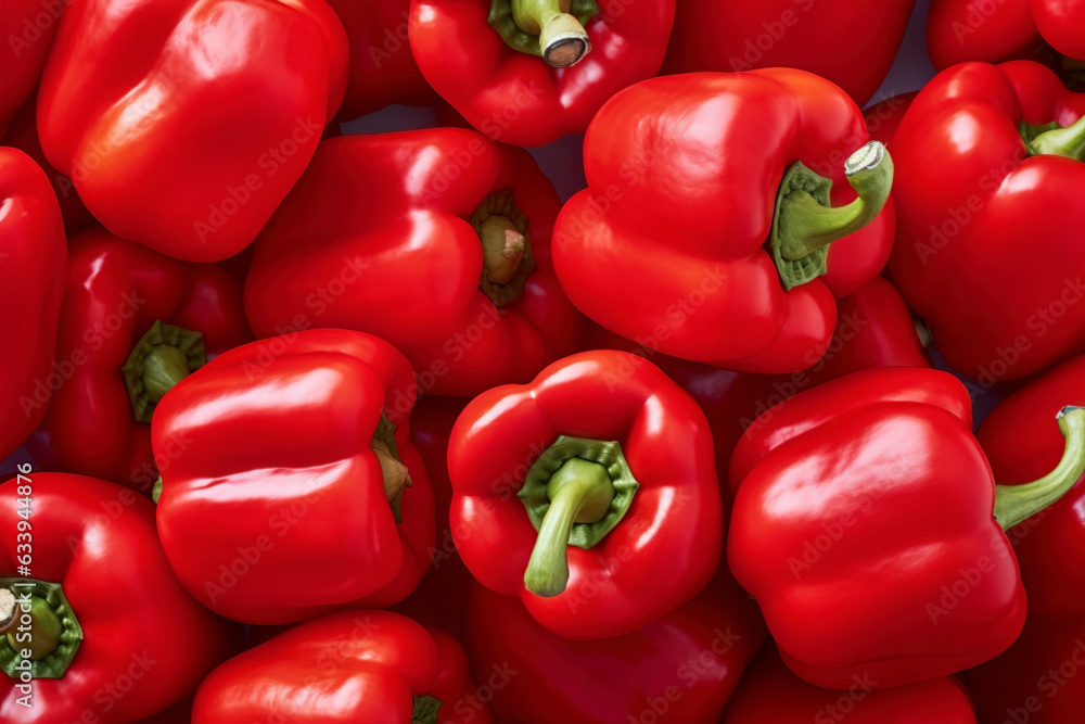 Top view of red bell peppers Top view of red bell peppers