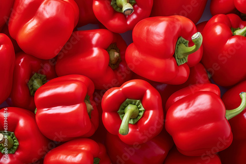 Top view of red bell peppers