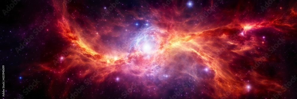Image of an expanding universe. shot from far away with many colours, beautiful.