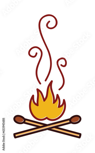 The fire symbol with matches.