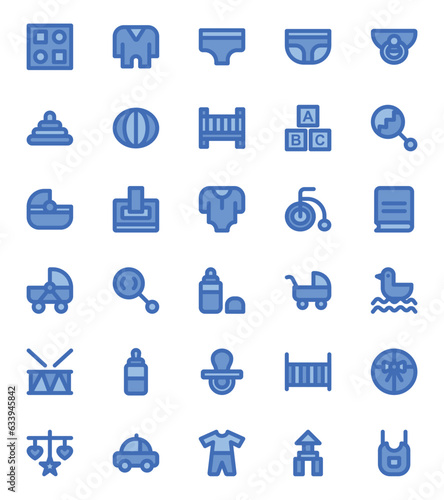 Fill blue outline icon for baby