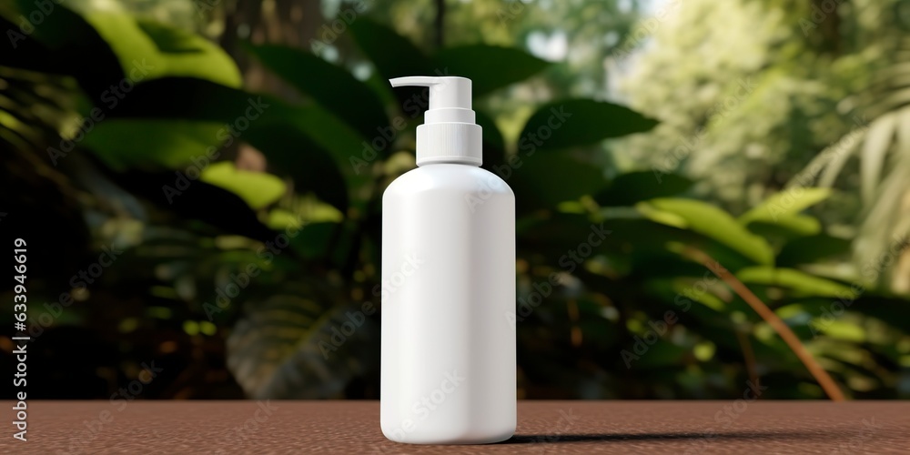 shampoo bottle mockup. Generative AI shampoo bottle mockup. Generative AI