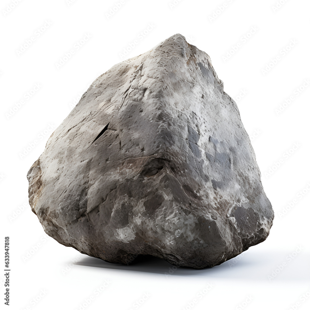 Imposing Rock on White Background