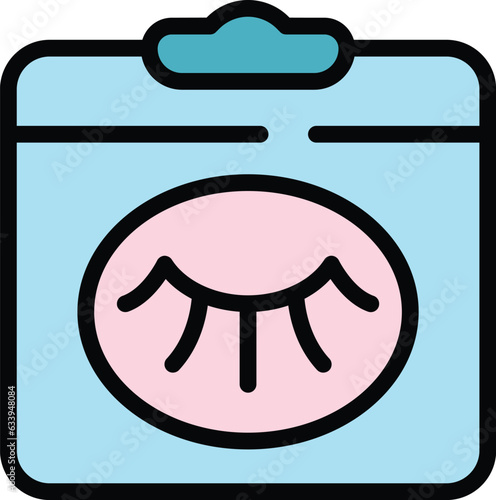 Eye mask pack icon outline vector. Skin woman. Facial care color flat