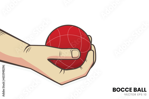Illustration of the technique of gripping the Bocce Ball. Perfect for added images with a Bocce sports theme.
