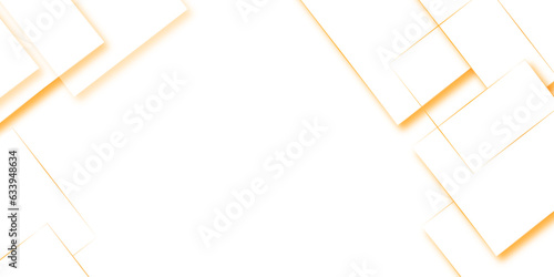 Abstract white background with orange line of technology background with shadow.. Vector illustration  for presentation design, banner and business card use.
