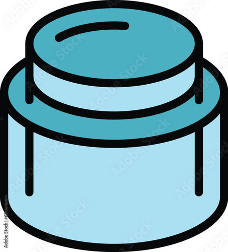 Skin care cream icon outline vector. Cosmetic gel. Collagen product color flat