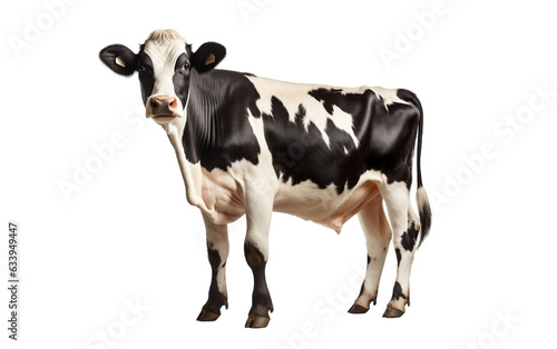 Black and white color cow with transparent background. Generative AI