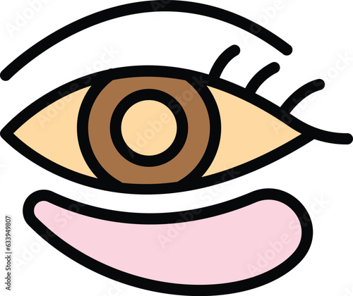 Eye skin patch icon outline vector. Face mask. Cosmetic cream color flat