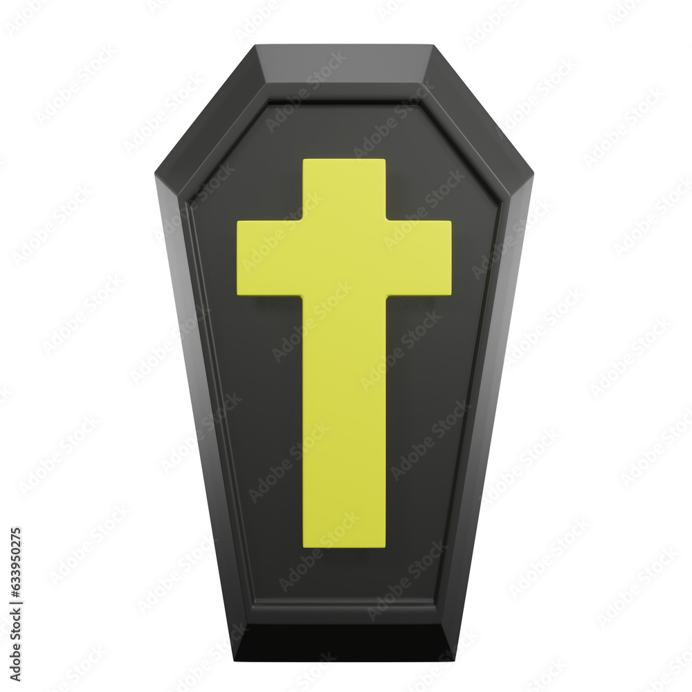coffin 3d isolated on white background, 3drender coffin 3d isolated on white background, 3drender