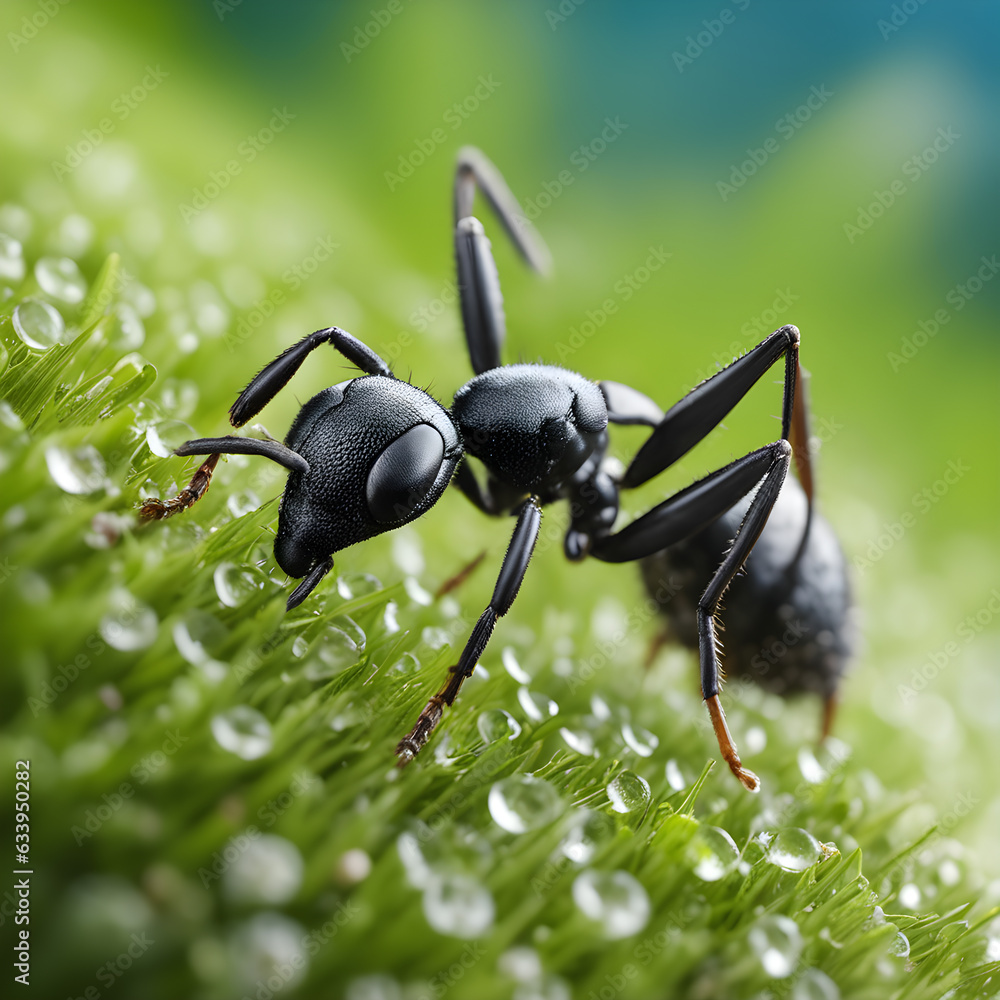 Microcosmic Marvel: Capturing the Intricate World of a Black Ant on Blades of Grass in Stunning Macro Photography Microcosmic Marvel: Capturing the Intricate World of a Black Ant on Blades of Grass in Stunning Macro Photography