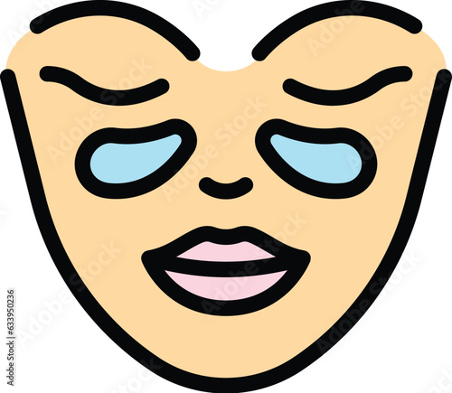 Face mask icon outline vector. Eye patch. Beauty gel color flat