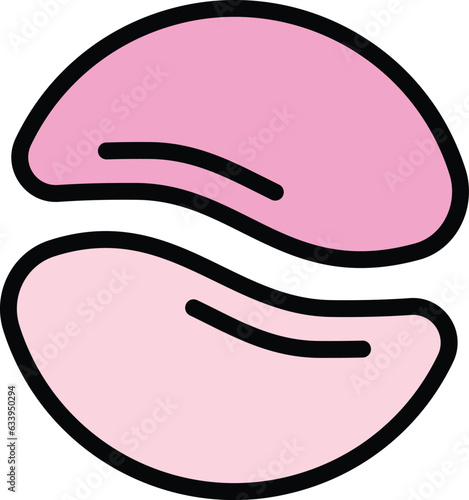 Eye mask icon outline vector. Beauty patch. Face gel color flat