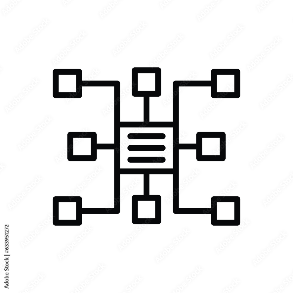 Black line icon for sitemap Black line icon for sitemap