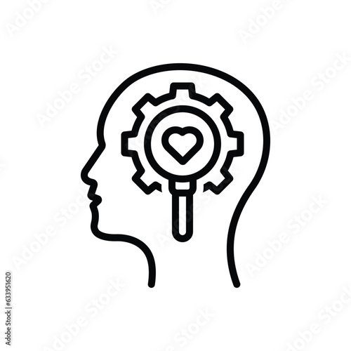 Black line icon for rational