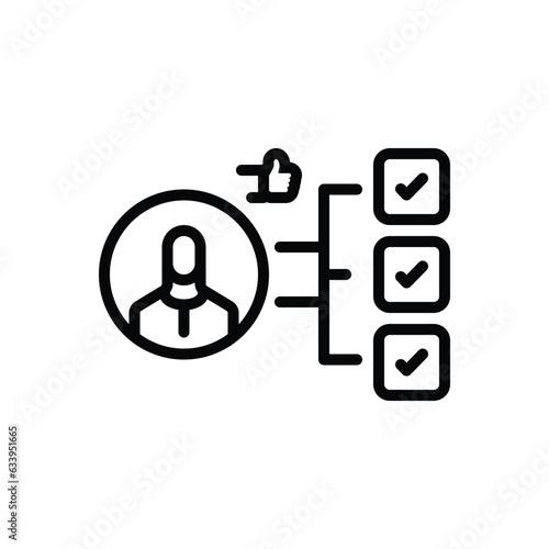 Black line icon for recommendations 