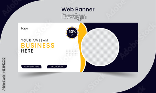 modern and creative fecebook cover and webbanner template. photo