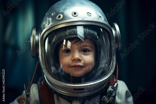 little boy pretending to be an astronaut wearing a space suit © Jorge Ferreiro