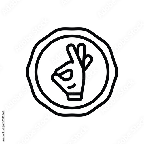 Black line icon for appropriate