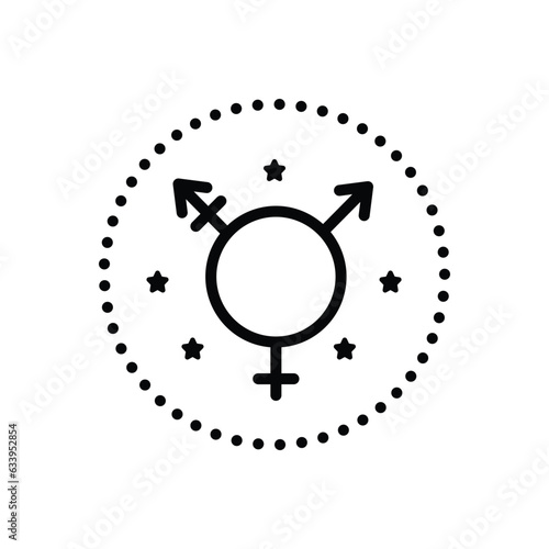 Black line icon for transexuales 