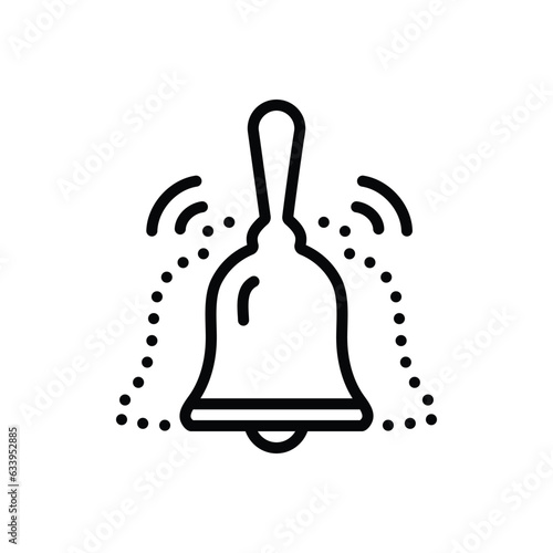 Black line icon for bell 