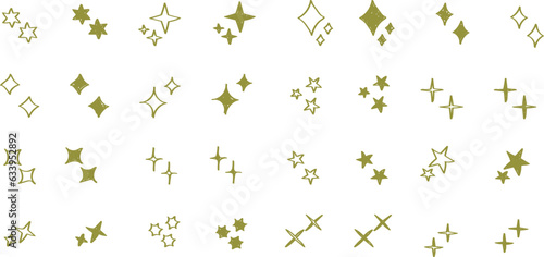 Stars set icons.Shine icons. Christmas vector symbols isolated.Sparkle star icons..Hand drawn vector shining set.