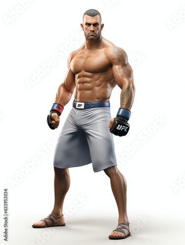 3D character sport MMA athlete