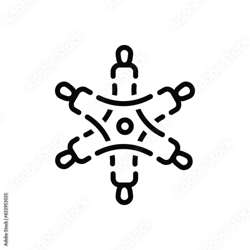 Black line icon for relating 