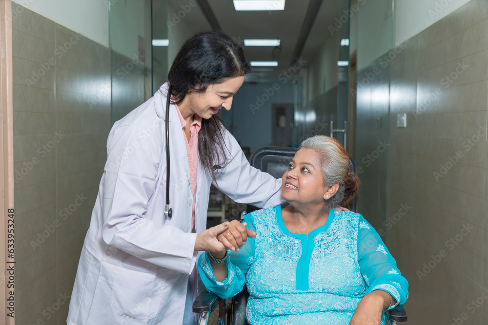 Doctor helping and support to patient while medical examination. trust and ethic concept. Doctor helping and support to patient while medical examination. trust and ethic concept.