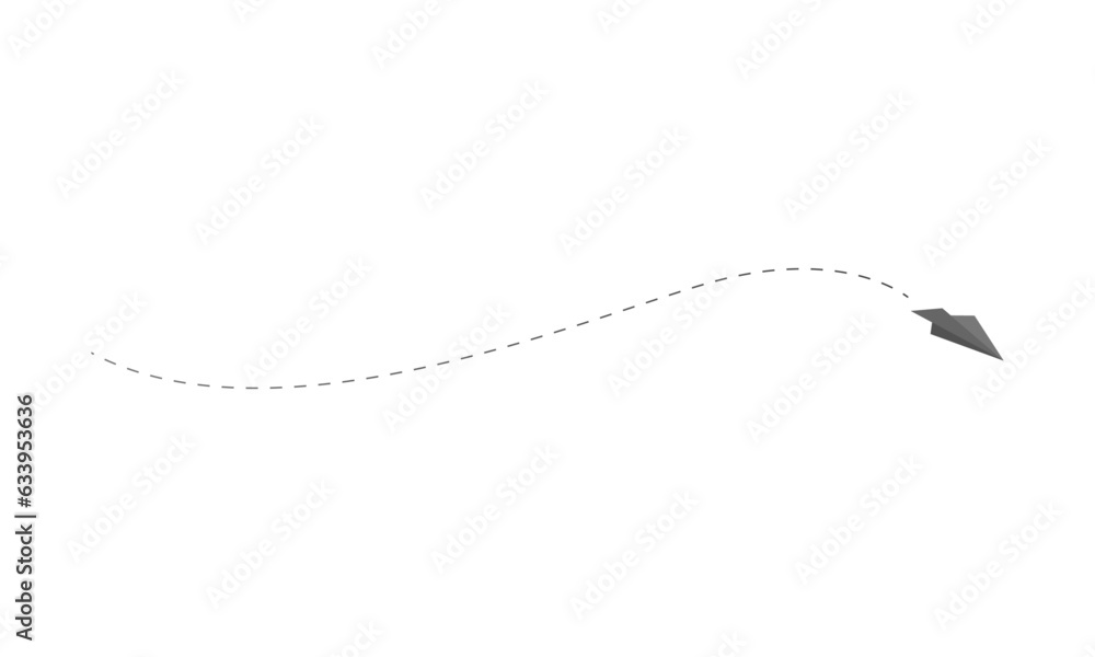 Vector Airplane Path With Dashed Flight Route Path Trace Vector Paper Vector Airplane Path With Dashed Flight Route Path Trace Vector Paper