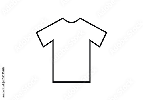 T-shirt line icon, outline vector sign, linear style pictogram isolated on white. Mens clothing symbol, logo illustration