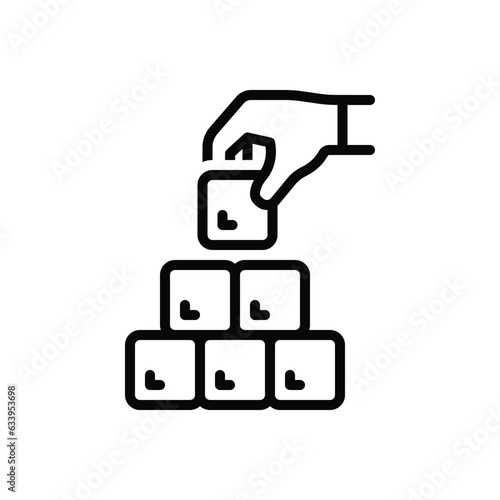 Black line icon for keeping 