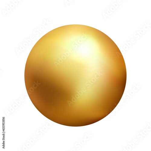 Vector gold sphere. oil bubble isolated on white background. golden glossy 3d ball or precious pearl