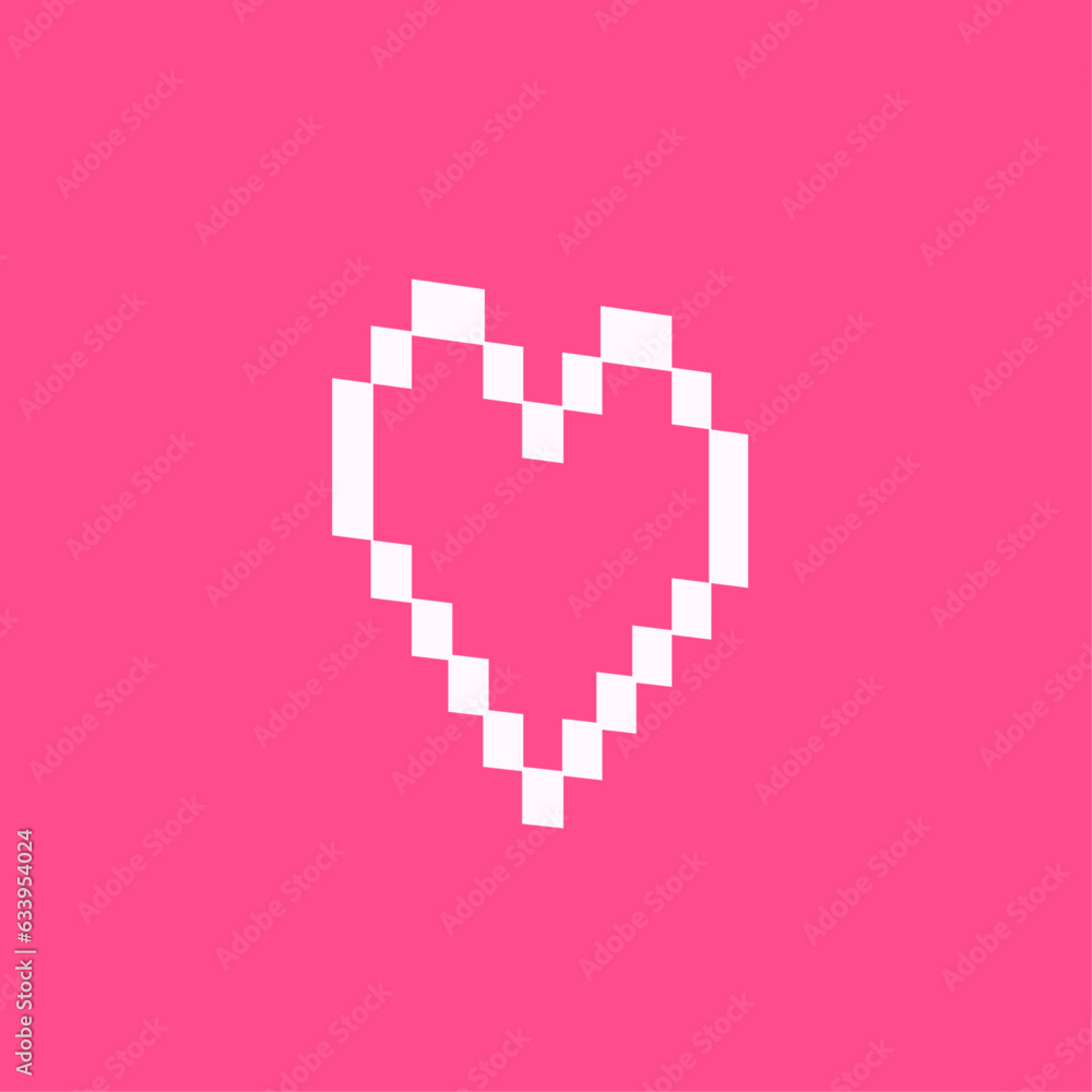 Obraz premium Vector pixel art icon heart vector 8 bit