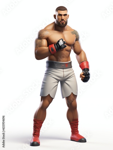 3D character sport MMA athlete © 3dimensi2000