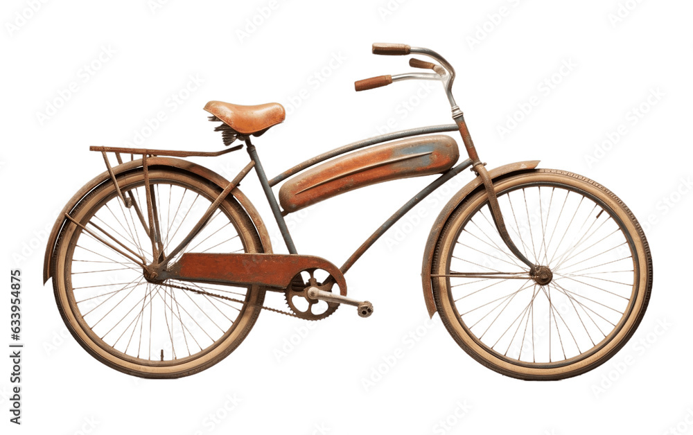 Vintage Bicycle on isolated Background. Generated AI