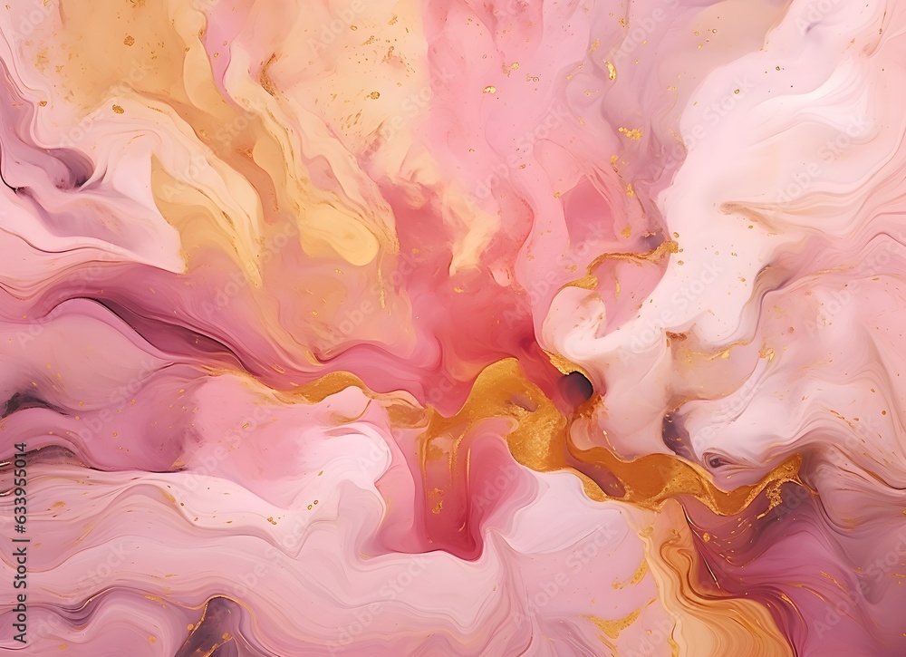 A pink and gold abstract painting background