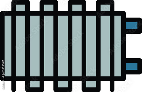 Wall heater icon outline vector. Electric radiator. Heating control color flat