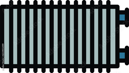 Water radiator icon outline vector. Electric heater. Home heat color flat