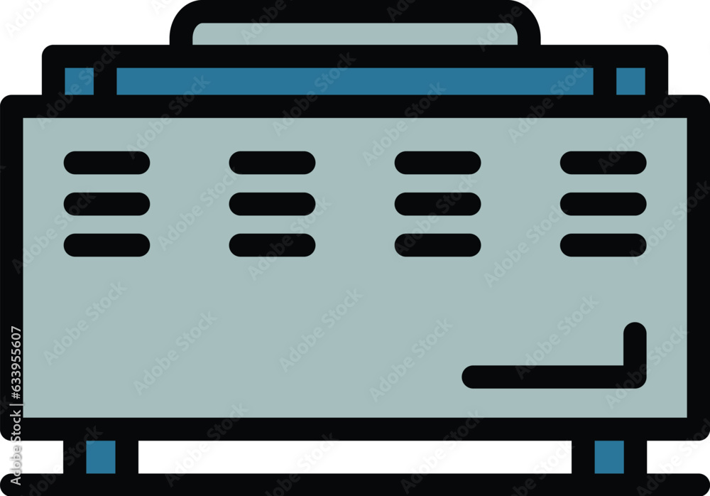 Home heater icon outline vector. Electric convector. Heating control color flat Home heater icon outline vector. Electric convector. Heating control color flat