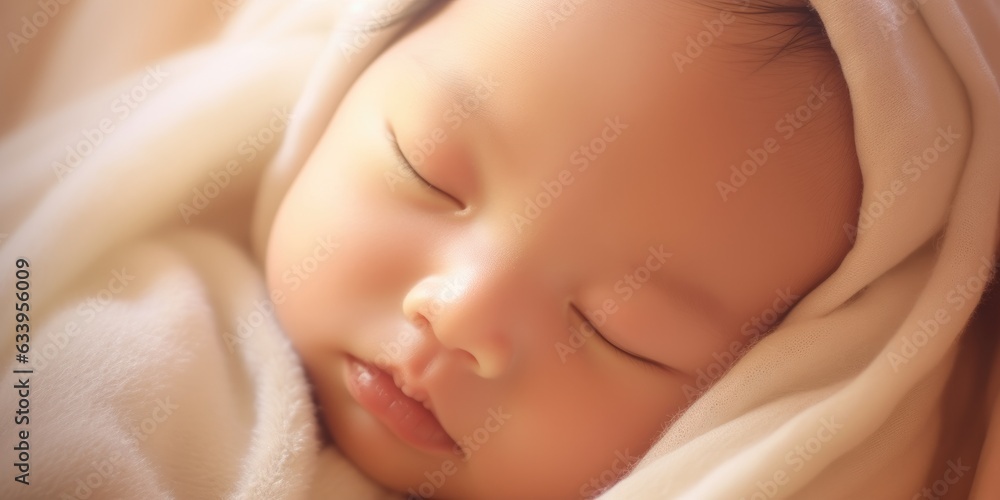illustration of cute baby is sleeping, generative AI illustration of cute baby is sleeping, generative AI
